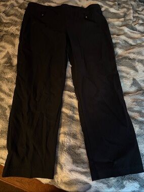 Attyre Black Pinstripe Wide-Leg Trousers